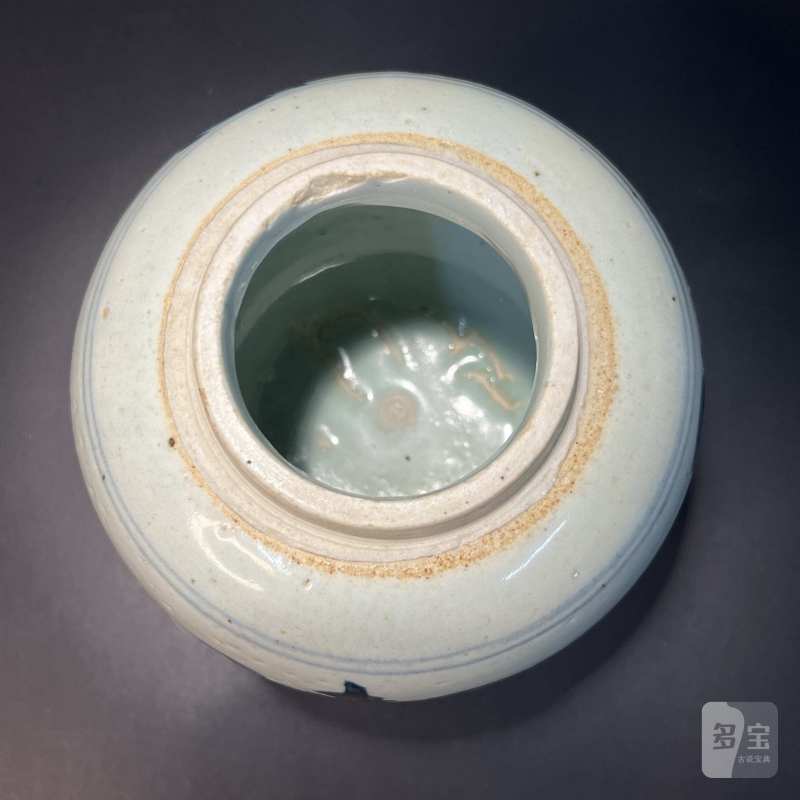 清 青花花卉寿字纹罐 - 图8